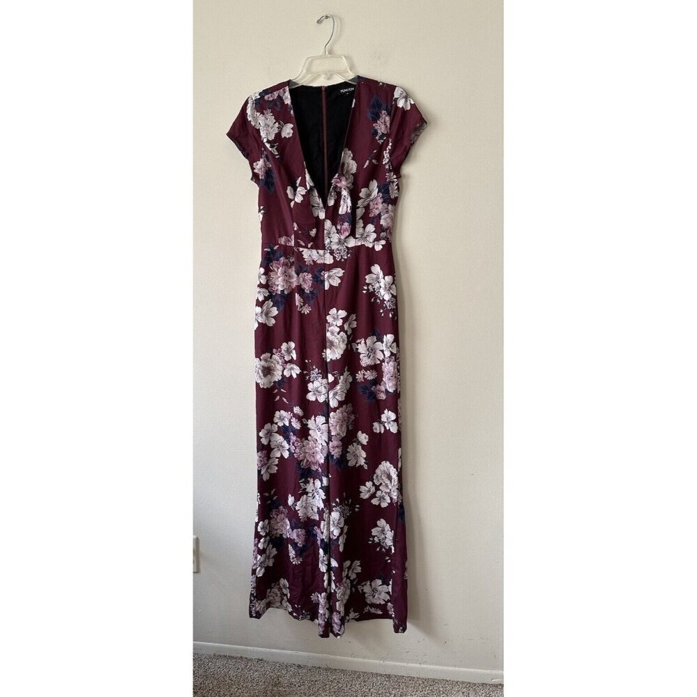 Anthropologie Yumi Kim Floral Print Cutout Jumpsuit Size M Date Night Bow Classy - Picture 10 of 16